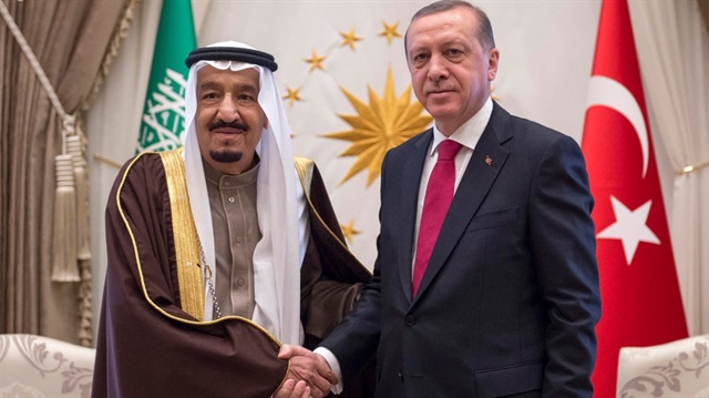 Suudi Arabistan Kralı Selman bin Abdulaziz ve Cumhurbaşkanı Recep Tayyip Erdoğan