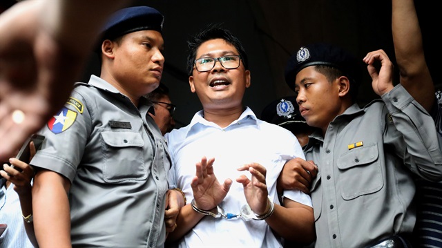Reuters journalist Wa Lone departs Insein court after his verdict announcement in Yangon, Myanmar, September 3, 2018.