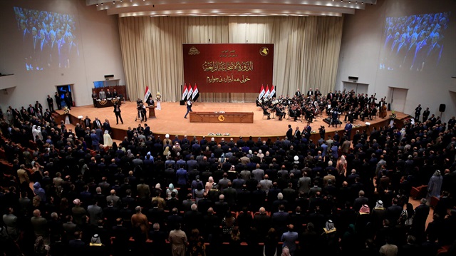 Iraqi lawmakers are seen during the first session of the new Iraqi parliament in Baghdad, Iraq September 3