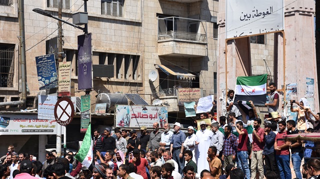 File photo: Protest in Idlib
