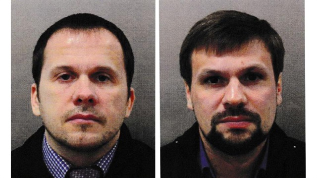 Alexander Petrov and Ruslan Boshirov, who were formally accused of attempting to murder former Russian intelligence officer Sergei Skripal and his daughter Yulia in Salisbury, are seen in an image handed out by the Metropolitan Police in London, Britain September 5, 2018.