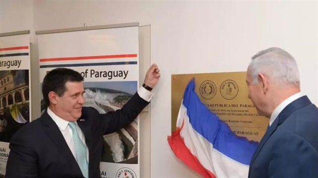 Paraguay Devlet başkanı Horacio Cartes ve İsrail Başbakanı Benyamin Netanyahu 