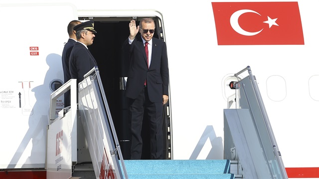President of Turkey Recep Tayyip Erdogan departs to Iran