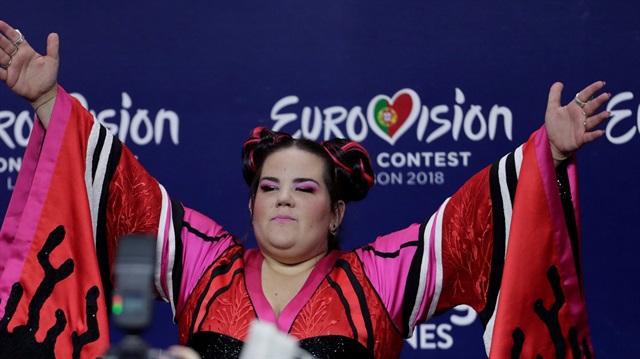 Israel's Netta poses during the news conference after winning the Grand Final of Eurovision 