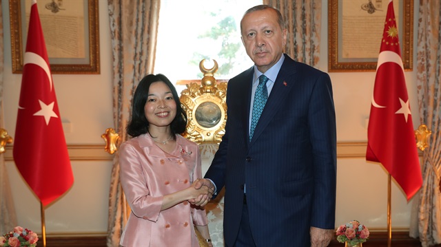 Japonya Prensesi Mikasa ile Cumhurbaşkanı Recep Tayyip Erdoğan görüştü