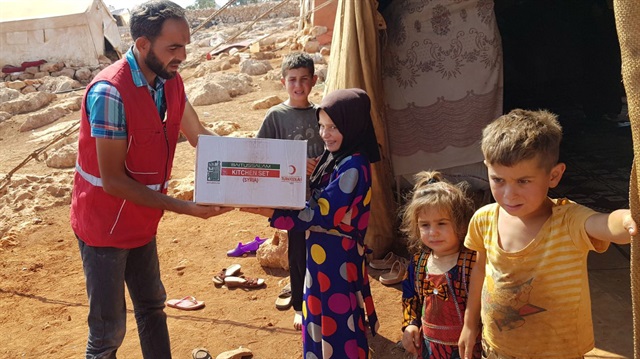 Turkish aid agency Kızılay, has sent 145 trucks loaded with humanitarian aid to northern part of Syria
