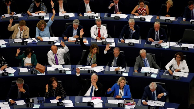 Avrupa Parlamentosu'nda Macaristan için cezalandırıcı prosedürü yürürlüğe koyma kararı oylaması yapıldı. (Fotoğraf: Reuters)