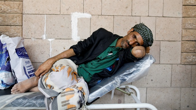 File photo: A man with cancer waits for chemotherapy at The National Oncology Centre in Sanaa, Yemen