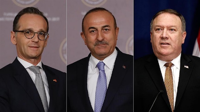 في الصورة وزراء خارجية تركيا، الولايات المتحدة وألمانيا