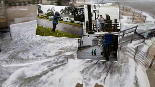 ABD'nin doğusundaki eyaletler, Florence Kasırgası'nın etkisi altına girmeye başladı. Bölgeden çarpıcı fotoğraflar geliyor. (AA, Reuters)