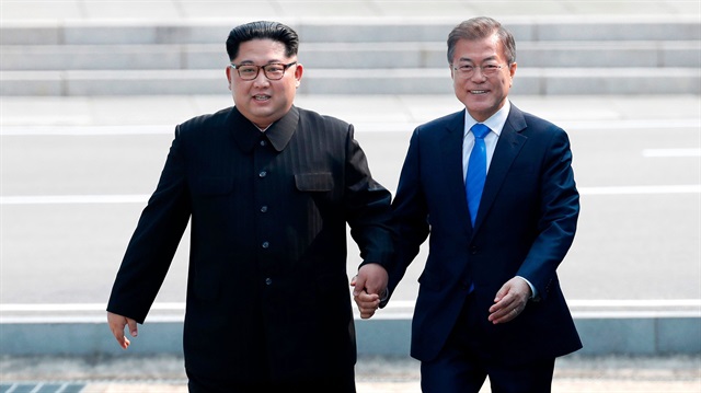 Güney Kore Devlet Başkanı Moon Jae-in ile Kuzey Kore lideri Kim Jong-un