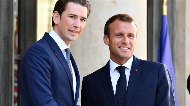 Avusturya Başbakanı Sebastian Kurz ve Fransa Cumhurbaşkanı Emmanuel Macron Elysee Sarayı'nda bir araya geldi.