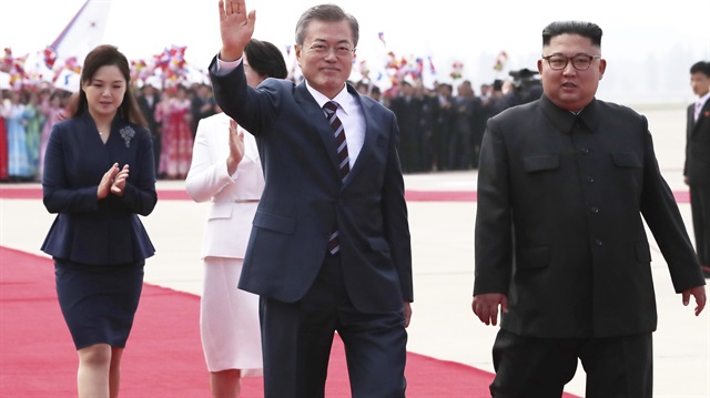 Güney Kore Devlet Başkanı Moon Jae-in ve Kuzey Kore lideri Kim Jong-un