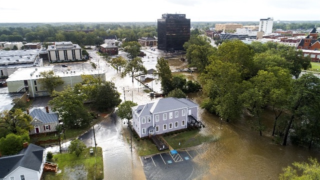 Rising flood waters in North Carolina