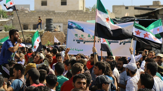 File photo: Anti-regime protest in Idlib

