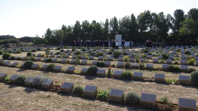 A commemoration ceremony held at the "Hill 10 Memorial" in northwestern Çanakkale's Gelibolu (Gallipoli) Peninsula