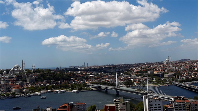 The Golden Horn is pictured from Galata tower in Istanbul