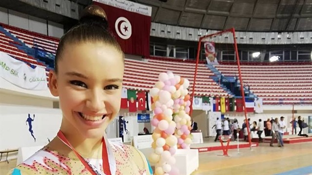 European aerobic gymnast champion Ayse Begum Onbasi won the gold medal 