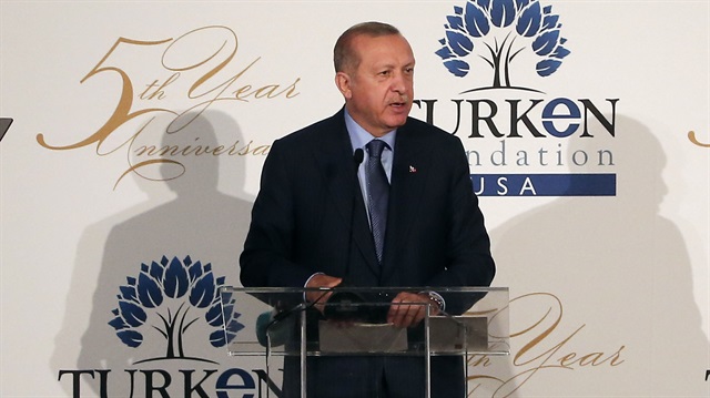 Başkan Erdoğan, ABD'de TURKEN Vakfı gala yemeğinde konuştu.