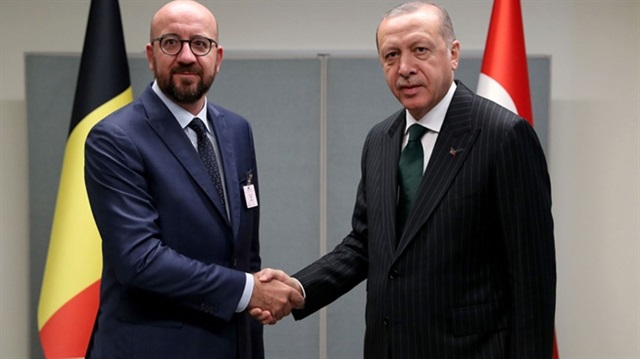 Belçika Başbakanı Charles Michel ve Cumhurbaşkanı Recep Tayyip Erdoğan