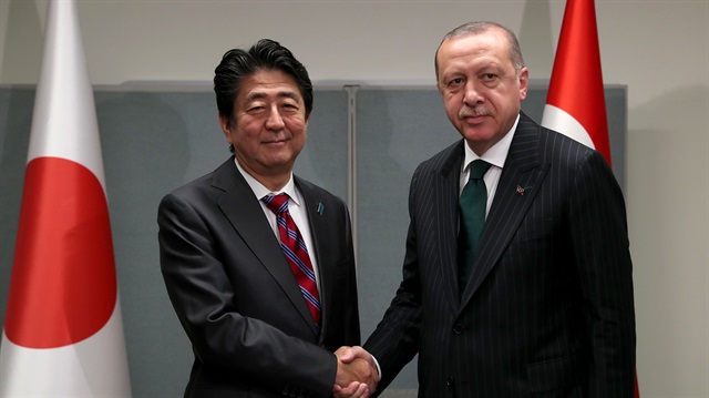 Erdoğan and Japanese Prime Minister Shinzo Abe