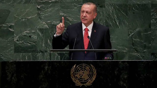 Cumhurbaşkanı Recep Tayyip Erdoğan, önceki akşam BM Genel Kurulu'nda hitap etmişti. (AA)
