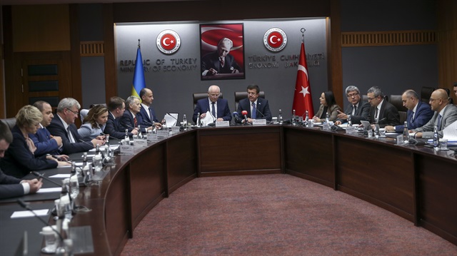 Turkish Economy Minister Zeybekci - Ukraine's Economy Minister Kubiv meeting in Ankara