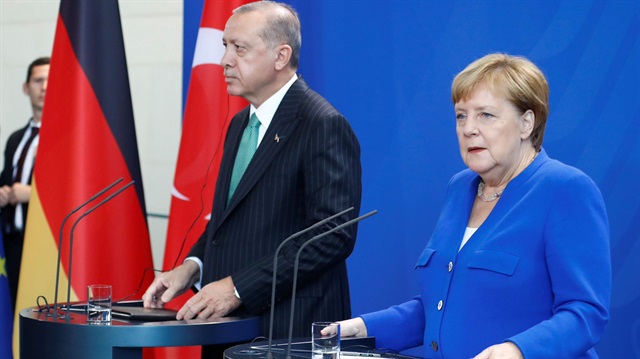 Cumhurbaşkanı Recep Tayyip Erdoğan ve Almanya Başbakanı Angela Merkel 