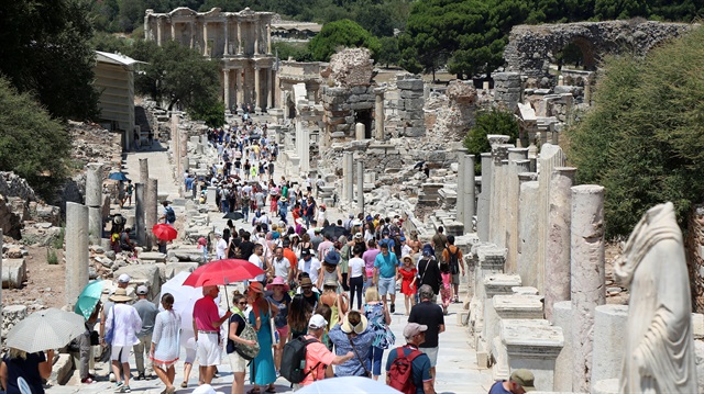 File photo: Tourists visit the ancient city of Ephesus near Izmir