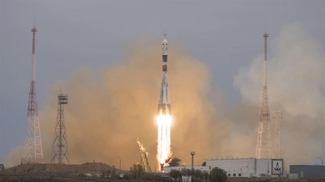 Soyuz MS-08 uzay aracının kalkış anı.