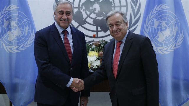 Birleşmiş Milletler (BM) Genel Sekreteri Antonio Guterres ve KKTC Cumhurbaşkanı Mustafa Akıncı