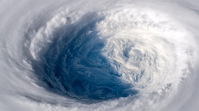 Super typhoon Trami is seen from the International Space Station as it moves toward Japan 