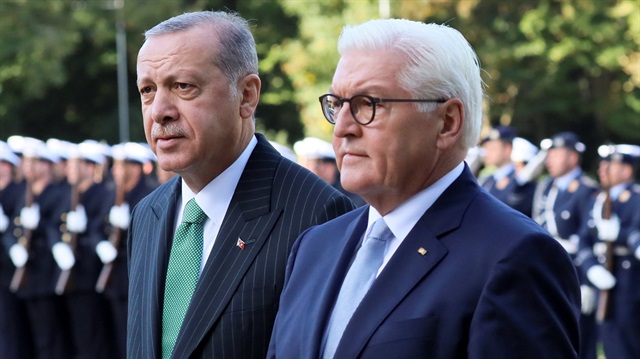 Cumhurbaşkanı Recep Tayyip Erdoğan ile Almanya Cumhurbaşkanı Frank-Walter Steinmeier