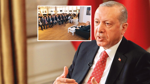 Cumhurbaşkanı Erdoğan, Türkiye’ye hareketi öncesi Almanya’nın Köln kentinde, aralarında Yeni Şafak Genel Yayın Yönetmeni İbrahim Karagül’ün de bulunduğu medya yöneticileri ile bir araya geldi.