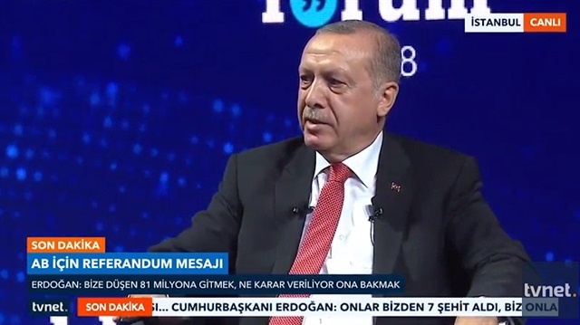 Erdoğan'dan AB için referandum sinyali