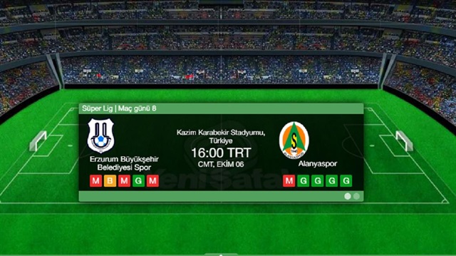 Erzurumspor Aytemiz Alanyaspor maçı canlı skor takibi haberimizde.