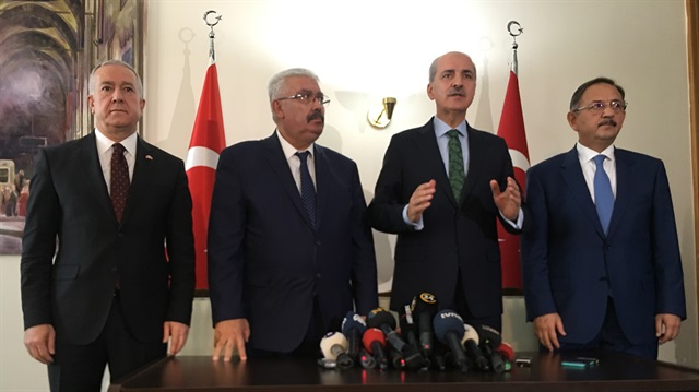 MHP Genel Başkan Yardımcıları Sadir Durmaz ve Semih Yalçın ve AK Parti Genel Başkan Yardımcıları Numan Kurtulmuş ve Mehmet Özhaseki