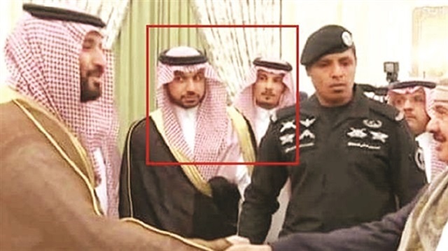 Saudi Arabian Crown Prince Mohammed bin Salman can be seen with Muhammed Saad H. Alzahrani and Thaar Ghaleb T. Alharbi in the background. 