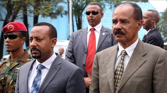 Ethiopian Prime Minster Abiy Ahmed (left) and Eritrean President Isaias Afeworki (right)