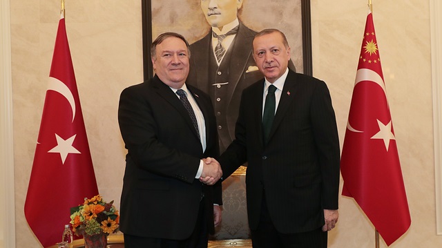 President Recep Tayyip Erdoğan and U.S. Secretary of State Mike Pompeo.