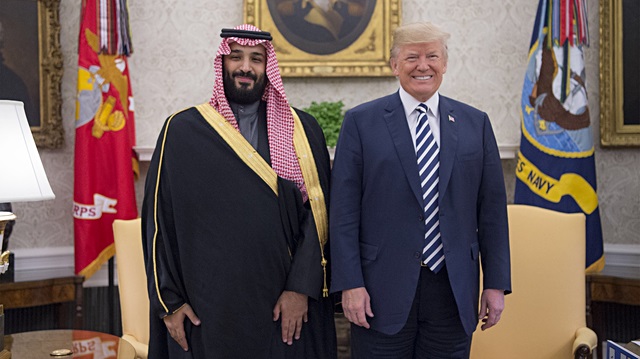 U.S. President Trump meets Crown Prince of Saudi Arabia Al Saud

