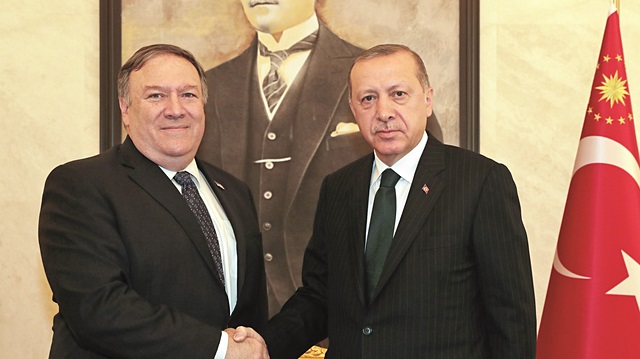 Erdoğan, ABD Dışişleri Bakanı Pompeo’yu Esenboğa Havalimanı’nda kabul etti.