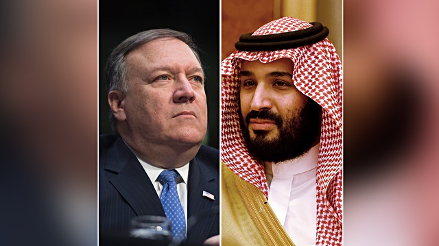 ABD Dışişleri Bakanı Mike Pompeo​ ve Suudi Arabistan Veliaht Prensi Muhammed Bin Selman