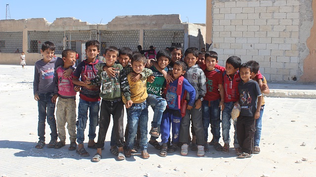 Syrian children in Idlib.