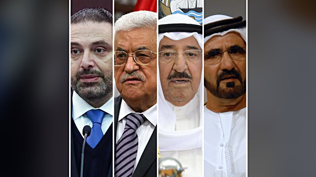 Saad Hariri, Mahmud Abbas,  Şeyh Sabah el-Ahmed el-Cabir es-Sabah, Şeyh Maktum.