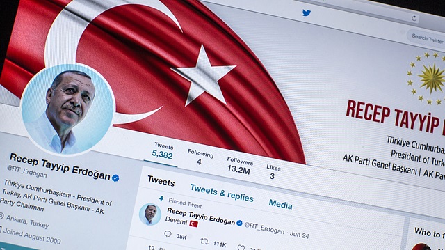 Cumhurbaşkanı Recep Tayyip Erdoğan'ın Twitter profili. 