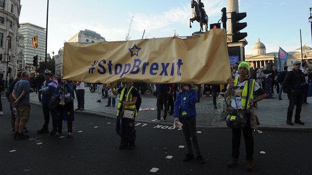 A protest calling to stop Brexit was held in London on October 20, 2018.