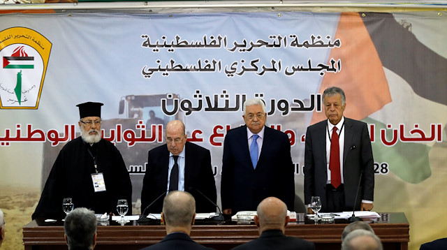 File photo: Palestinian President Mahmoud Abbas attends the meeting of the Central Council of the Palestinian Liberation Organization (PLO) in Ramallah, in the occupied West Bank October 28, 2018.
