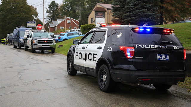 Police vehicles are deployed near the vicinity of the home of Pittsburgh synagogue shooting suspect Robert Bowers' home in Baldwin borough, suburb of Pittsburgh, Pennsylvania, U.S., October 27, 2018. 