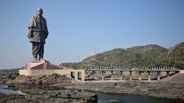 General view of the "Statue of Unity" portraying Sardar Vallabhbhai Patel, one of the founding fathers of India, during its inauguration in Kevadia, in the western state of Gujarat, India, October 31, 2018.